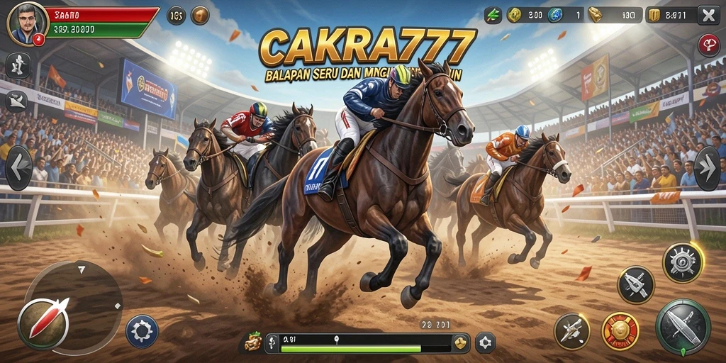Screenshot gameplay CAKRA777 menampilkan balapan mendebarkan di trek kota.