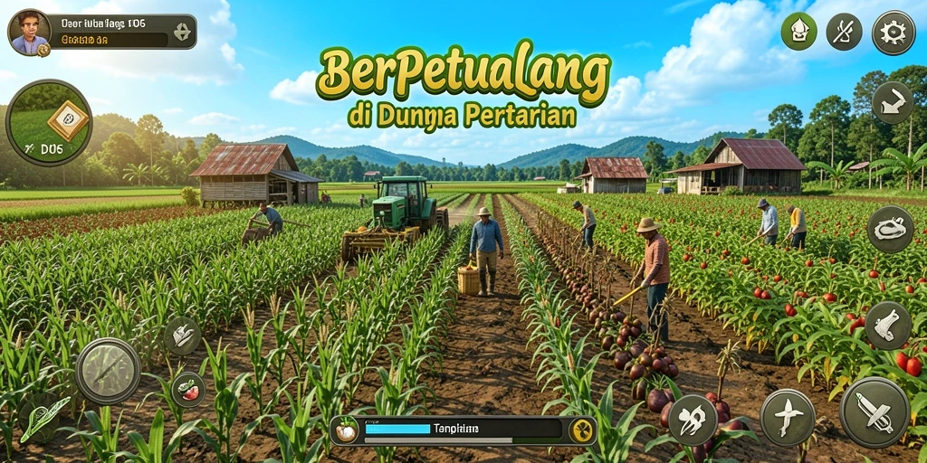 Tampilan screenshot D06 menampilkan aktivitas seru di pertanian.