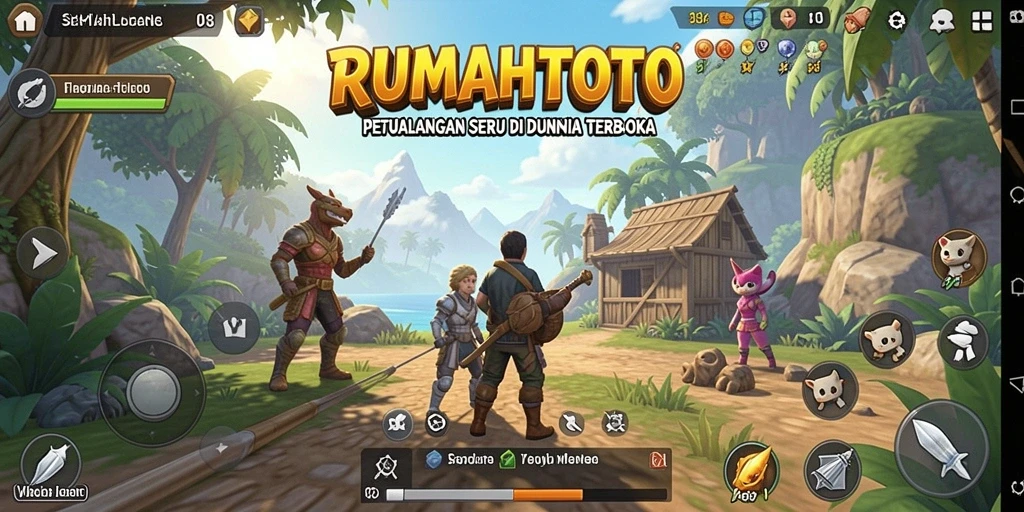Screenshot menampilkan pemandangan indah dunia terbuka RUMAHTOTO.